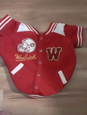 Woolrich Red and White Collegiate Dog Jacket